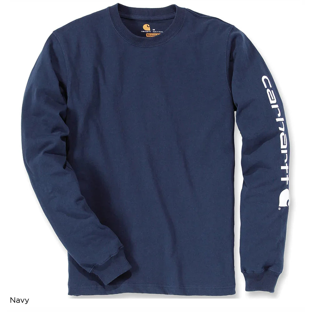 Carhartt Logo L/S T-Shirt - Navy - RSEA Safety Outlet